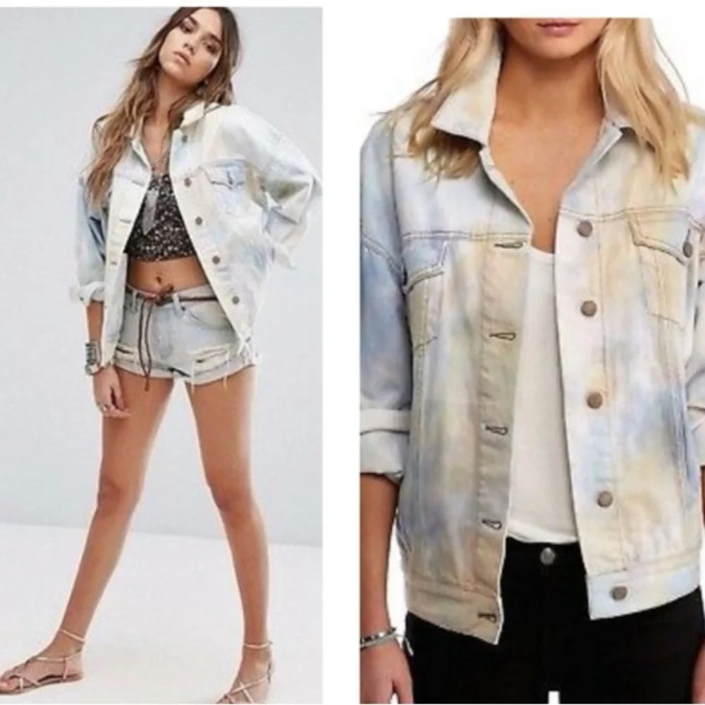 Free People Cream Denim Jacket - Picture 4 of 8